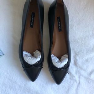New Margaux black leather flats